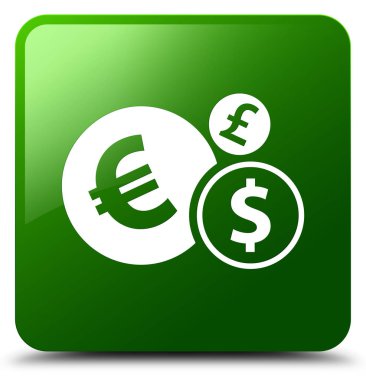 Finans simgesi yeşil kare düğme