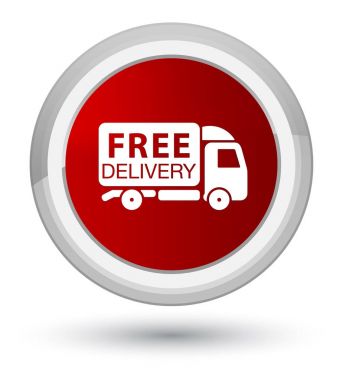 Ücretsiz teslimat kamyonu kutsal kişilerin resmi ana kırmızı yuvarlak düğme