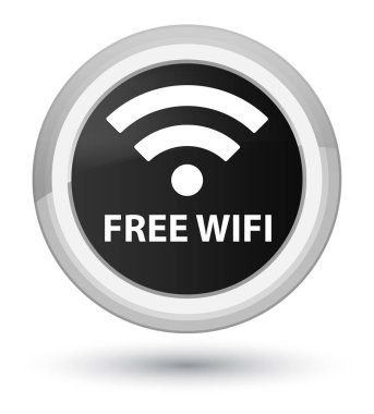 Ücretsiz Wi-Fi baş siyah yuvarlak düğmesi