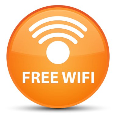 Ücretsiz Wi-Fi özel turuncu yuvarlak düğmesine