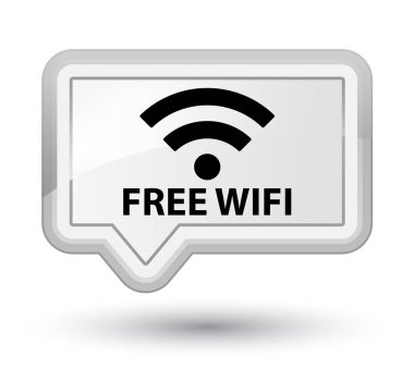 Ücretsiz Wi-Fi baş beyaz bayrak düğmesini