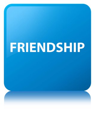 Dostluk camgöbeği mavi kare düğme