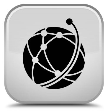 Küresel ağ kutsal kişilerin resmi özel beyaz kare düğme