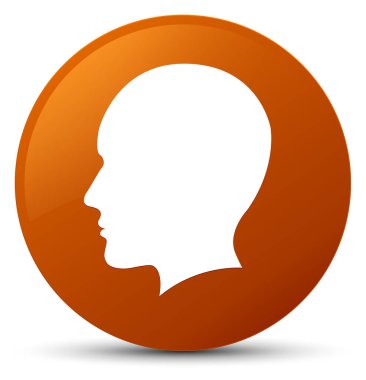 Simge düğmesini kahverengi baş erkek yüz