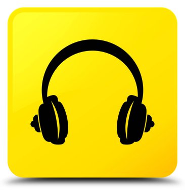 Kulaklık simgesi sarı kare düğme