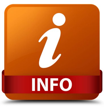 Bilgi: kahverengi kare düğme kırmızı kurdele orta