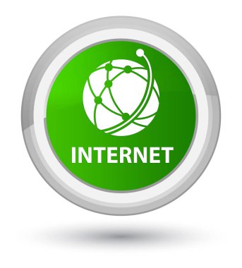 Internet (küresel ağ simgesini) asal yeşil yuvarlak düğmesi