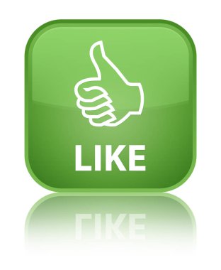 Özel yumuşak yeşil kare düğme gibi