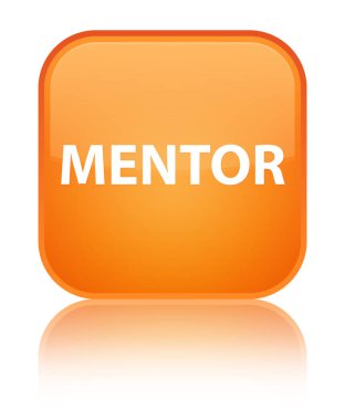 Akıl hocası özel turuncu kare düğme