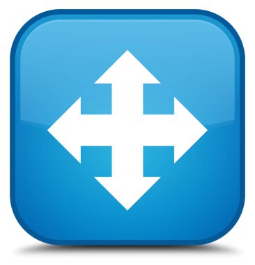 Kutsal kişilerin resmi özel camgöbeği mavi kare düğme hareket