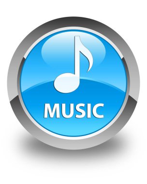 Müzik parlak mavi mavi yuvarlak düğmesi