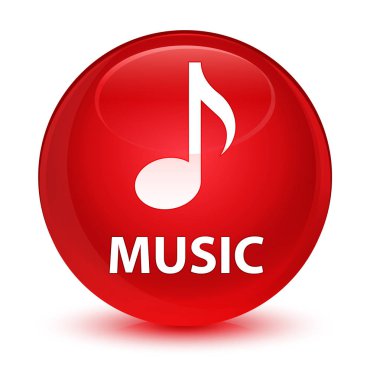 Müzik camsı kırmızı yuvarlak düğmesi