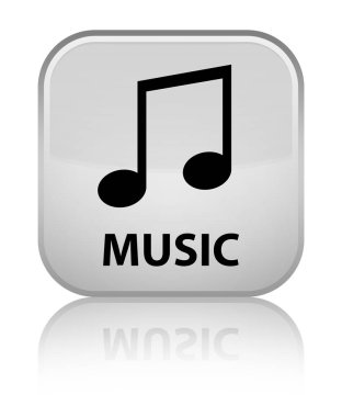 Müzik (tune simgesi) özel beyaz kare düğme