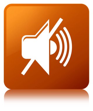 Sessiz ses simgesi kahverengi kare düğmesi