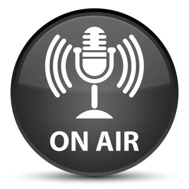 Hava (mikrofon simgesi) özel siyah yuvarlak düğmesi