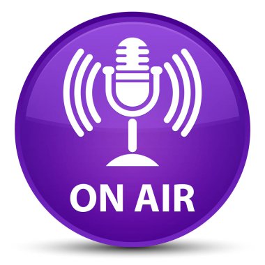 Hava (mikrofon simgesi) özel mor yuvarlak düğmesi