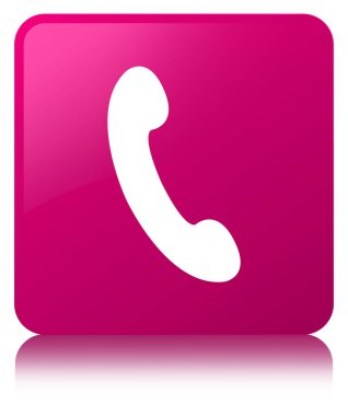 Telefon simgesi pembe kare düğme