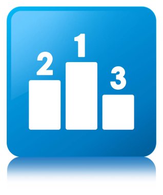 Podyum kutsal kişilerin resmi camgöbeği mavi kare düğme