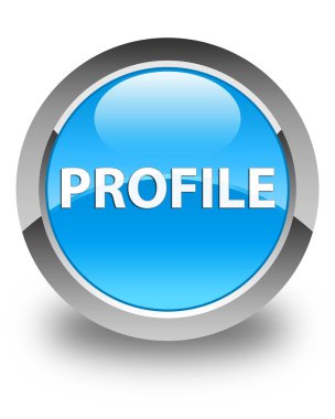 Profil parlak mavi düğme mavi