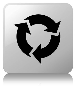 Yenile simgesi Beyaz kare düğmesi