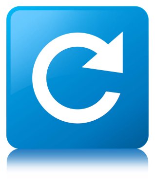 Yanıt döndürme simgesi mavi mavi kare düğme