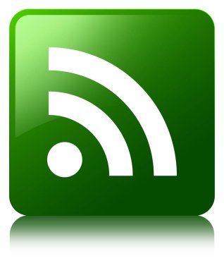 RSS simgesi yeşil kare düğme