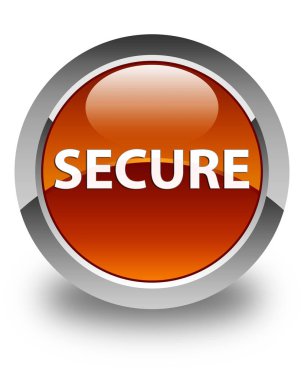 Güvenli parlak kahverengi yuvarlak düğme