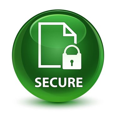 (Belge sayfa asma kilit simgesi) cam gibi yumuşak yeşil yuvarlak popo güvenli