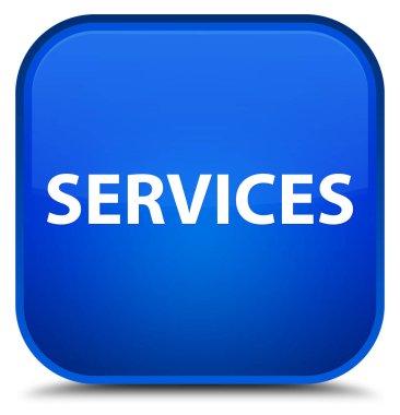 Hizmetleri özel mavi kare düğme