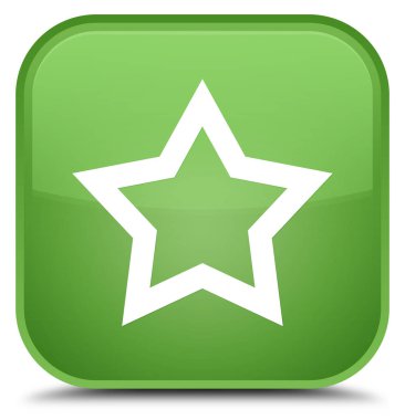 Yıldız simgesi özel yumuşak yeşil kare düğme