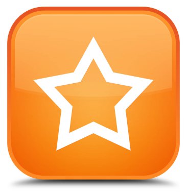 Yıldız simgesi özel turuncu kare düğme