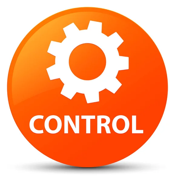Controllo (icona delle impostazioni) pulsante rotondo arancione — Foto Stock