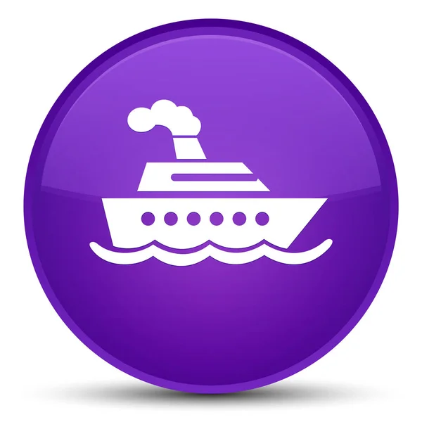 Піктограма круїзного корабля спеціальна фіолетова кругла кнопка — стокове фото