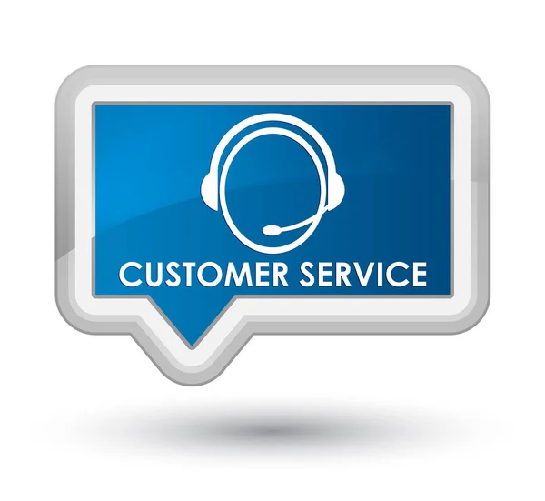 Servicio al cliente (icono de atención al cliente) botón de banner azul primo — Foto de Stock