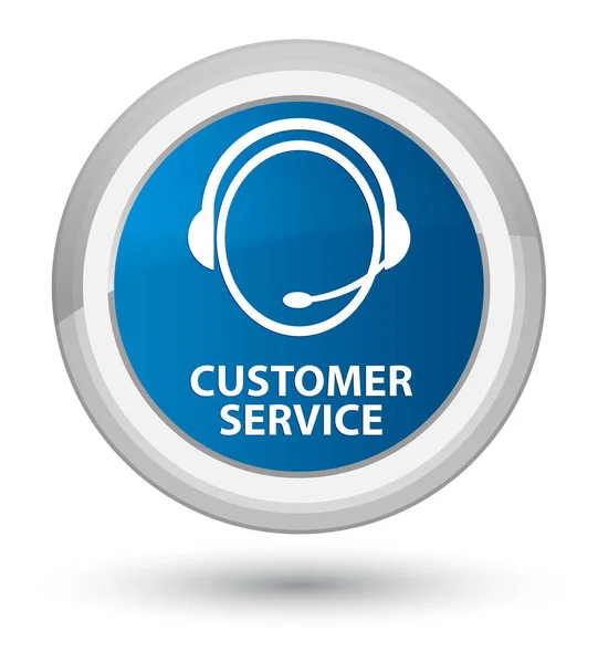 Πελάτης υπηρεσία (εικονίδιο φροντίδα πελατών) προνομιακή μπλε στρογγυλό κουμπί — Φωτογραφία Αρχείου