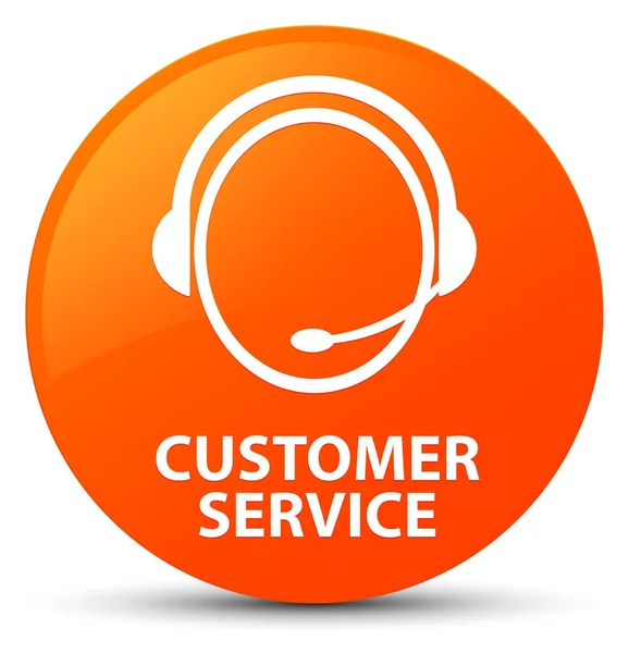 Servicio al cliente (icono de atención al cliente) botón redondo naranja — Foto de Stock