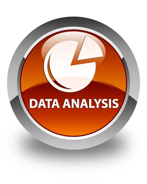 Data analys (diagram ikon) glänsande bruna runda knappen — Stockfoto