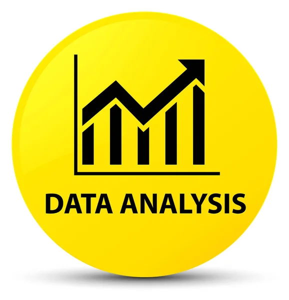 データ分析 (統計アイコン) 黄色ラウンド ボタン — ストック写真