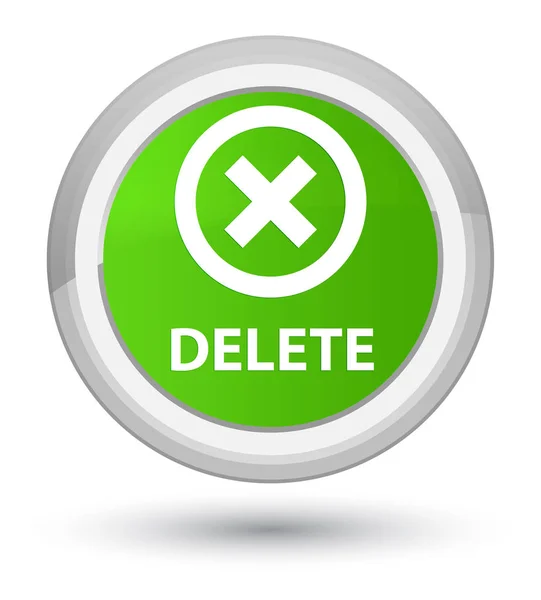 Delete prime soft green round button — Stock Photo, Image