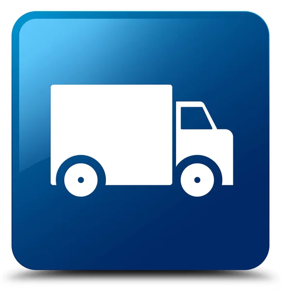 Lieferwagen Symbol blauer quadratischer Knopf — Stockfoto