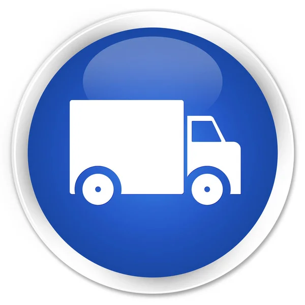 Icône camion de livraison bouton rond bleu premium — Photo