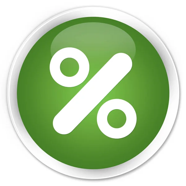 Discount icon premium soft green round button — Stock Photo, Image