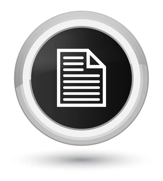 Document page icon prime black round button — Stock Photo, Image