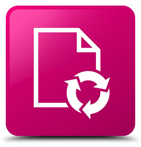 Dokument proces růžové čtvercové tlačítko — Stock fotografie