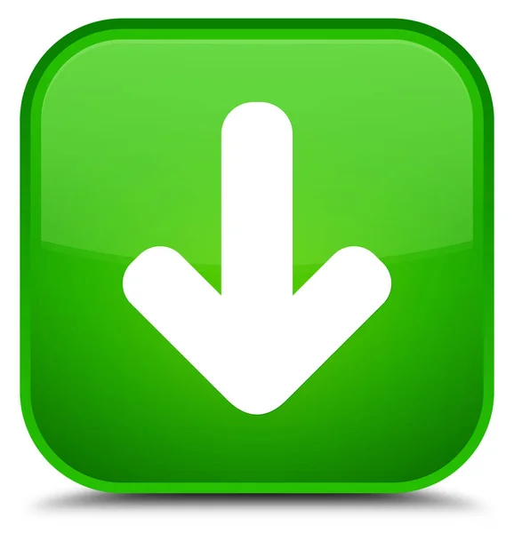 矢印アイコン緑色正方形の特別なボタンをダウンロードします。 — ストック写真
