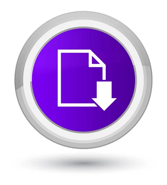 Unduh ikon dokumen tombol bundar ungu utama — Stok Foto