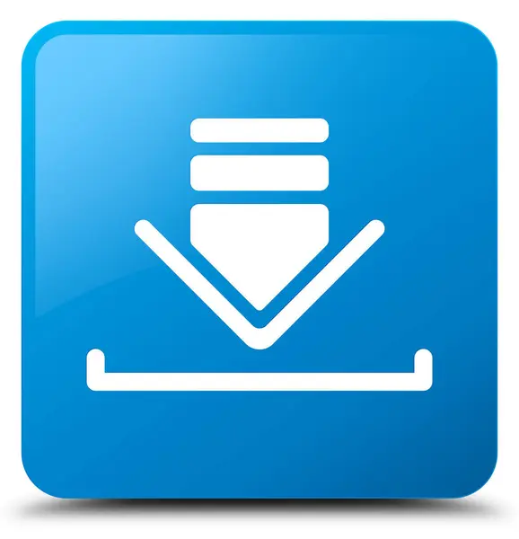 Herunterladen icon cyan blue square button — Stockfoto