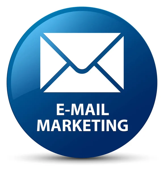 E-mail marketing blu pulsante rotondo — Foto Stock