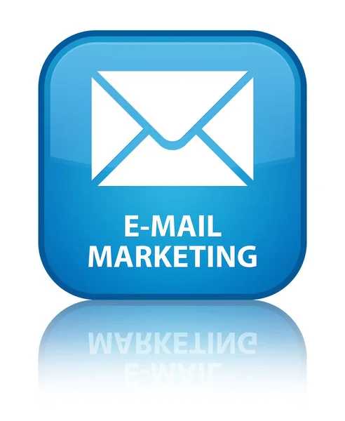 E-mail marketing speciale cian blu pulsante quadrato — Foto Stock