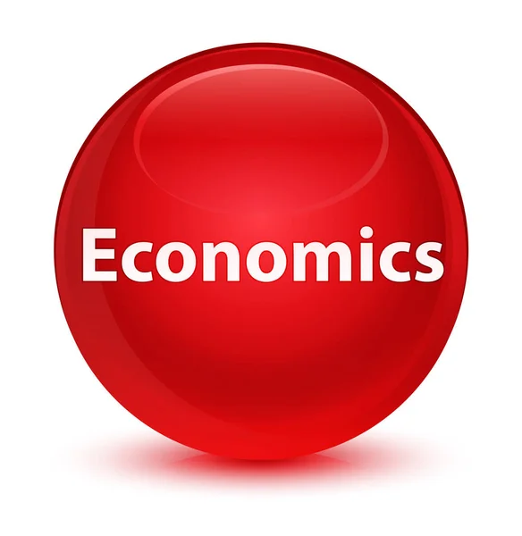 Economics glassy red round button — Stock Photo, Image